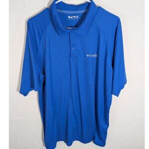 Columbia PFG Golf Polo Shirt Men’s XL Blue Performance Polyester Short Outdoor